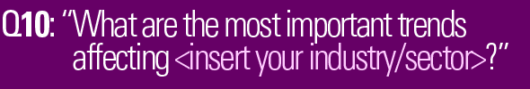 What are the most important trends affecting <insert your industry or sector here>