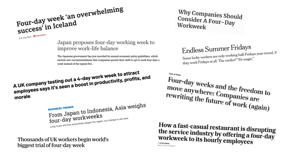 4-day workweek headlines