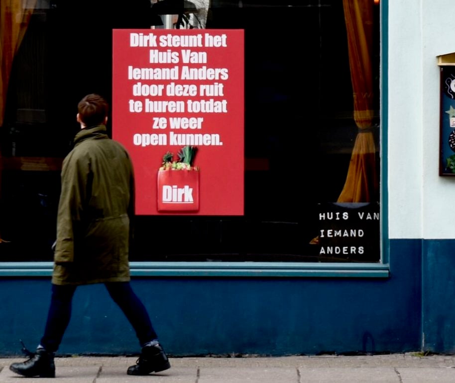 Close-up of Dirk supermarket poster