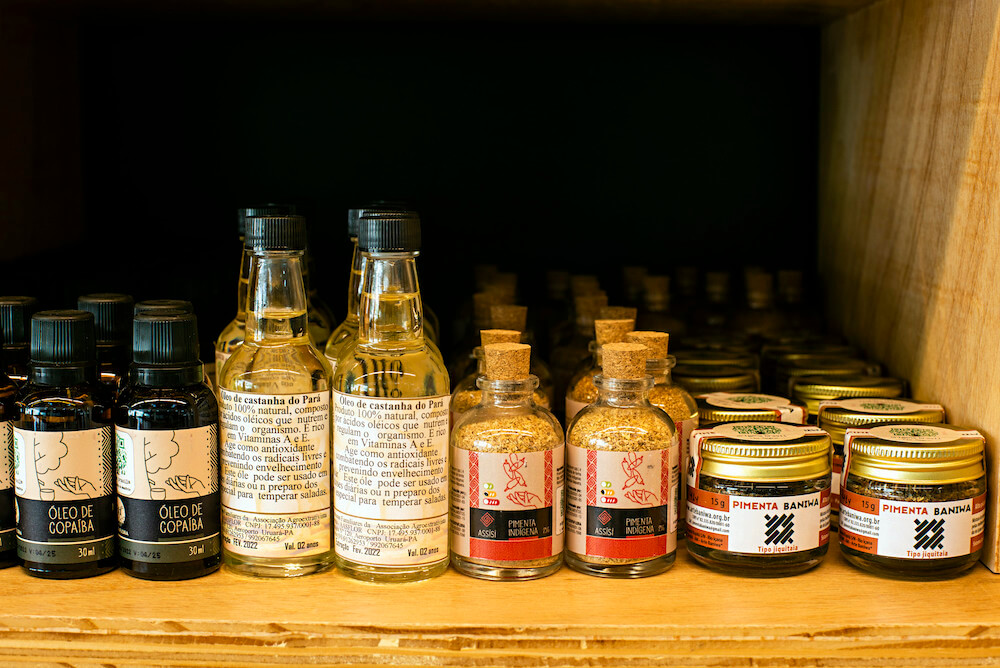 Shelf with jars and bottles