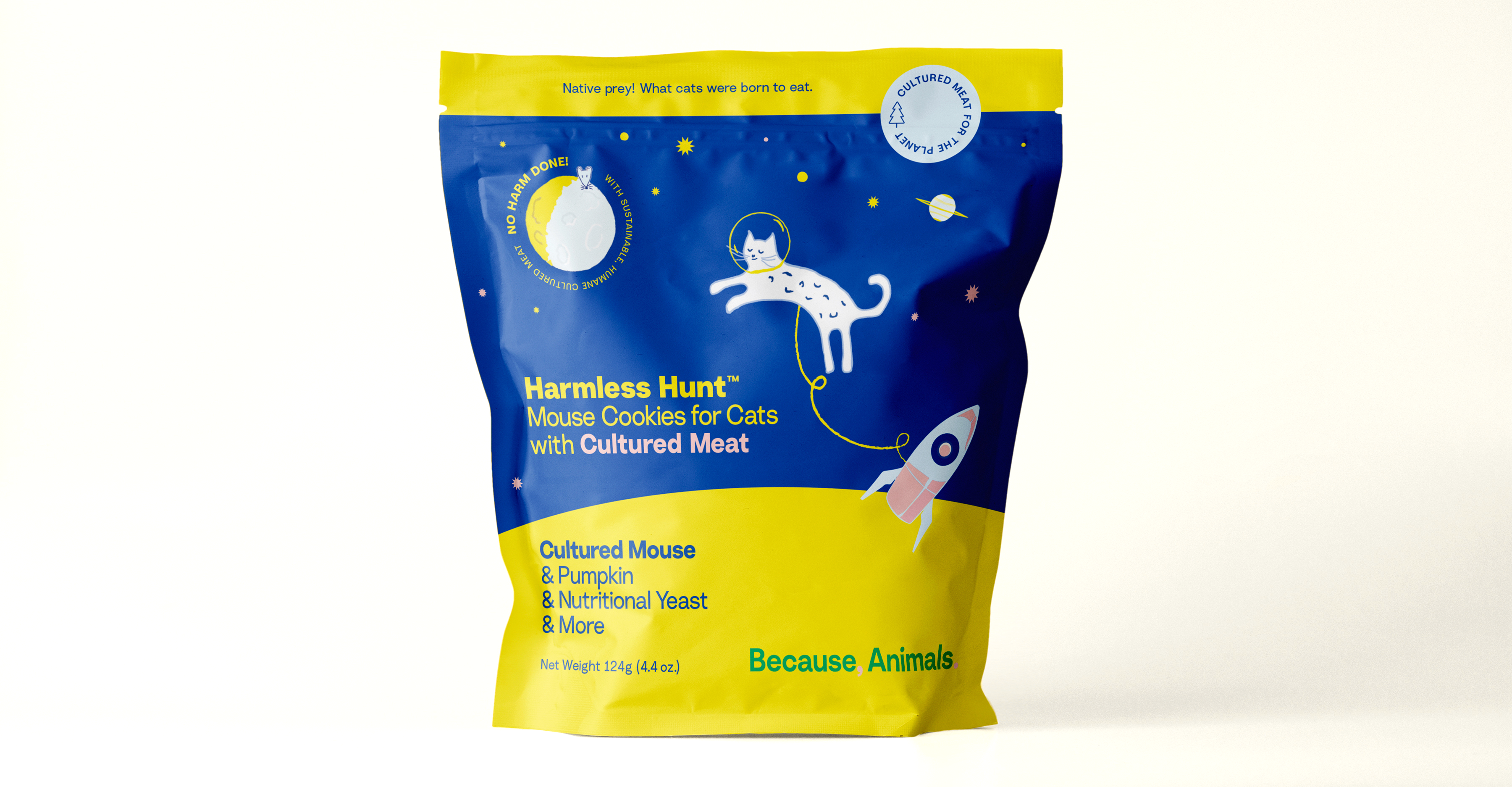 A bag of Harmless Hunt Mouse Cookies for Cats