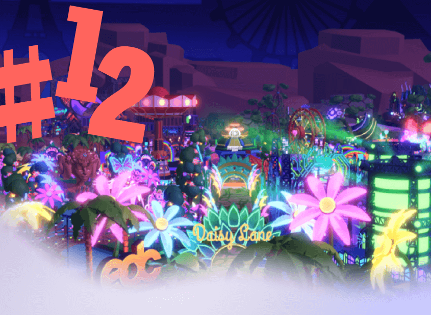 Bright and colorful Electric Daisy Carnival site on Roblox