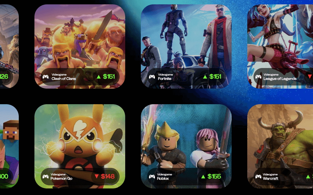 Screenshot showing various digital assets used in gaming 