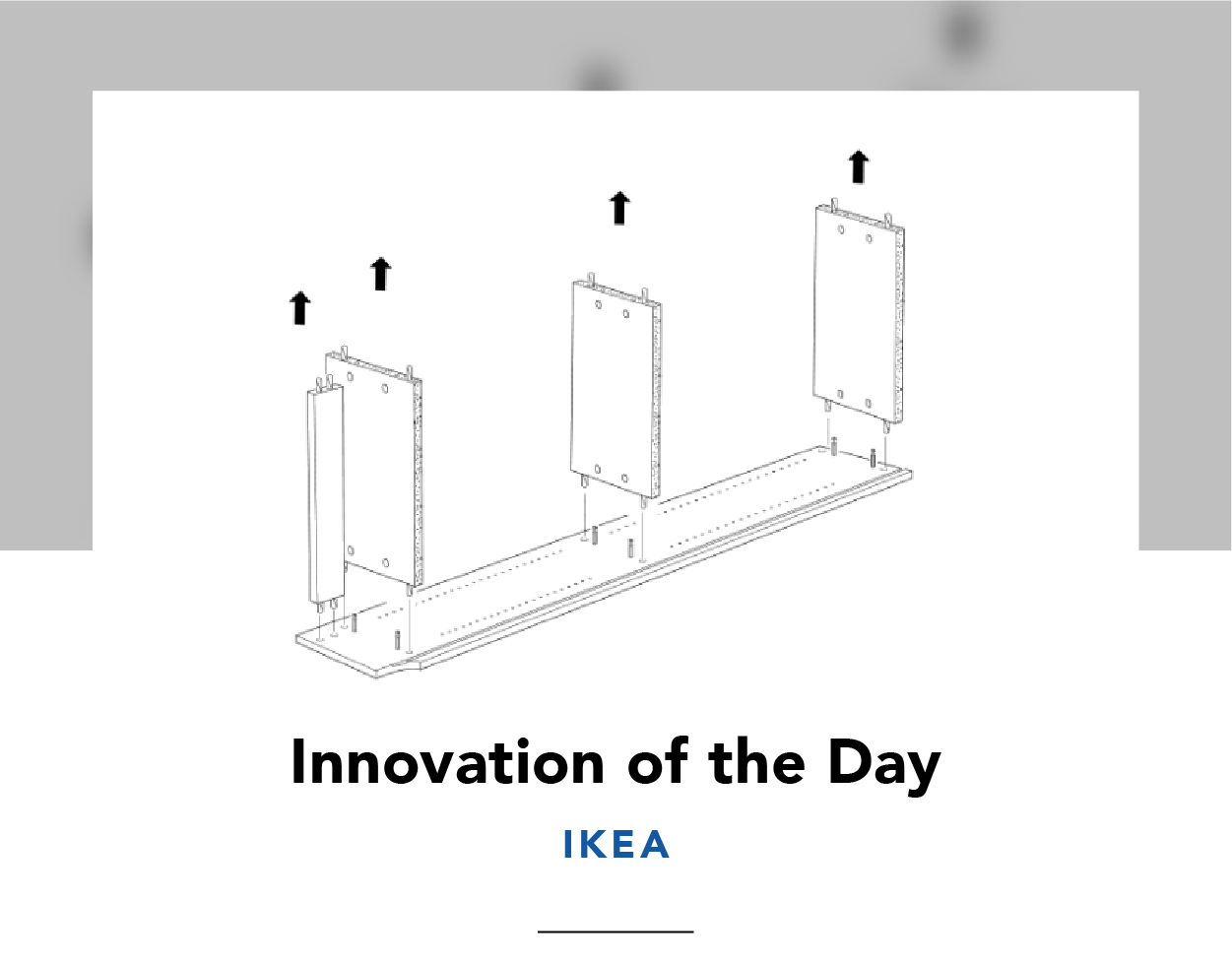 Line drawing showing how to remove shelves from an IKEA bookcase
