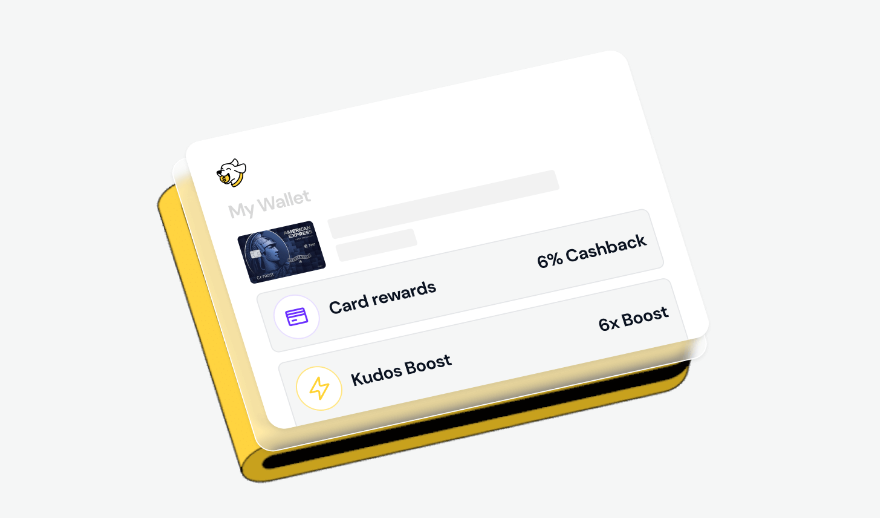 Graphic showing a virtual Kudos credit card wallet 