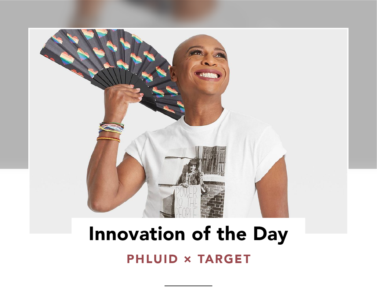 Model wearing a t-shirt featuring gay rights activist Marsha P. Johnson